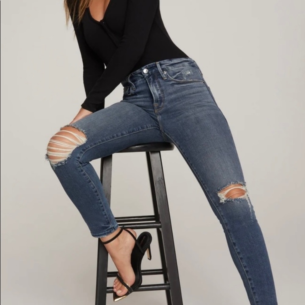 Good American Good Legs Low Distressed 12